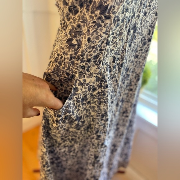 Vintage Cotton Blue Floral Women's Dress Size Medium - Picture 5 of 9